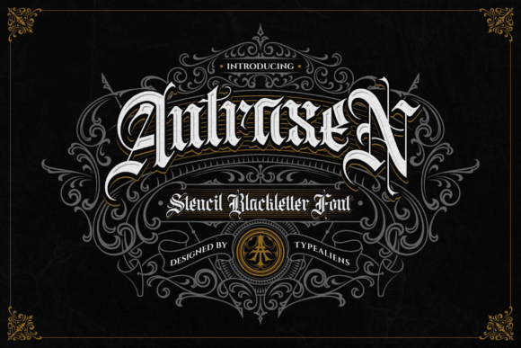 Antraxen: A Gothic Blackletter Font with Stencil Style