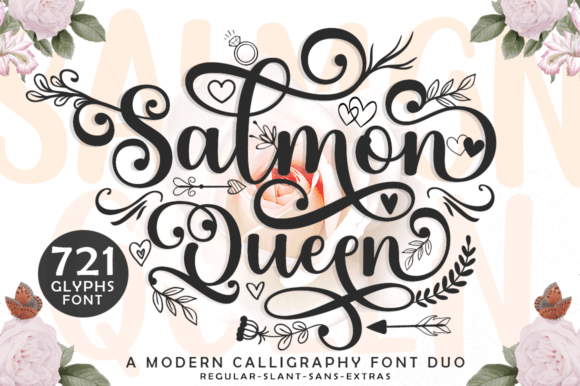Salmon Queen Duo: A Modern Script & Sans Serif Typeface