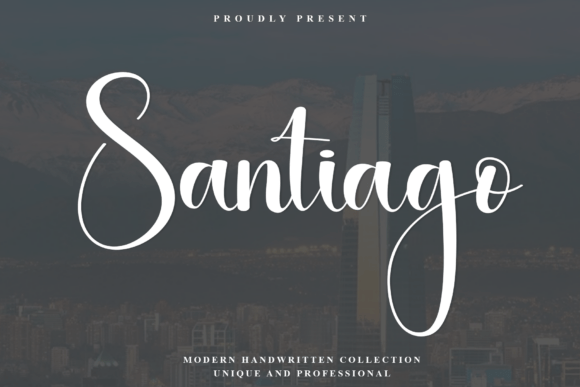 The Elegant Flow of Santiago: A Modern Handwritten Script