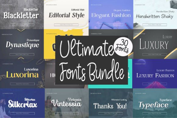 Unlimited Mega Bundle: 30 Premium Fonts for Every Design Project